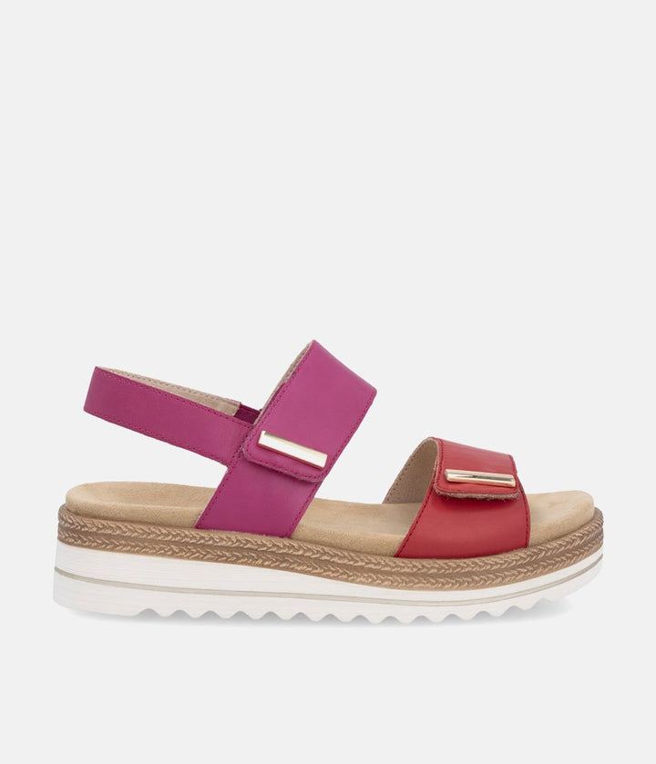Remonte Versatile Pink/Red Wedge Sandals