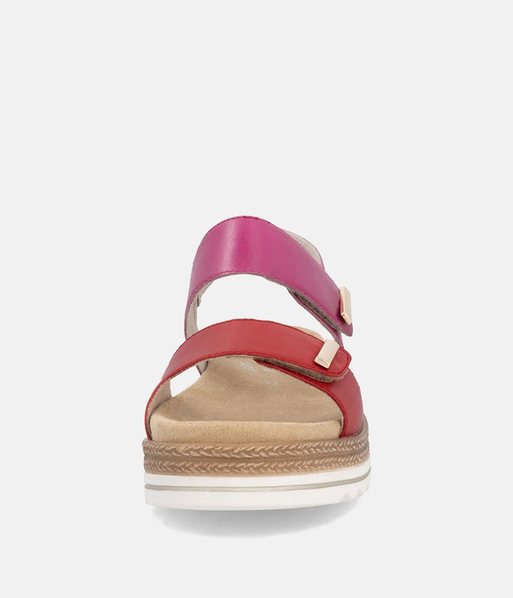 Remonte Versatile Pink/Red Wedge Sandals