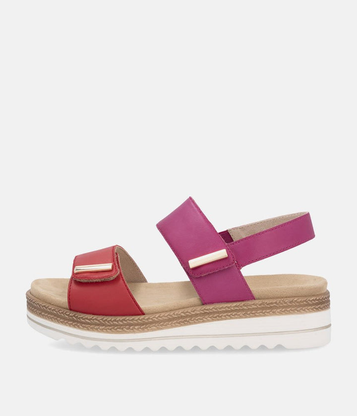 Remonte Versatile Pink/Red Wedge Sandals