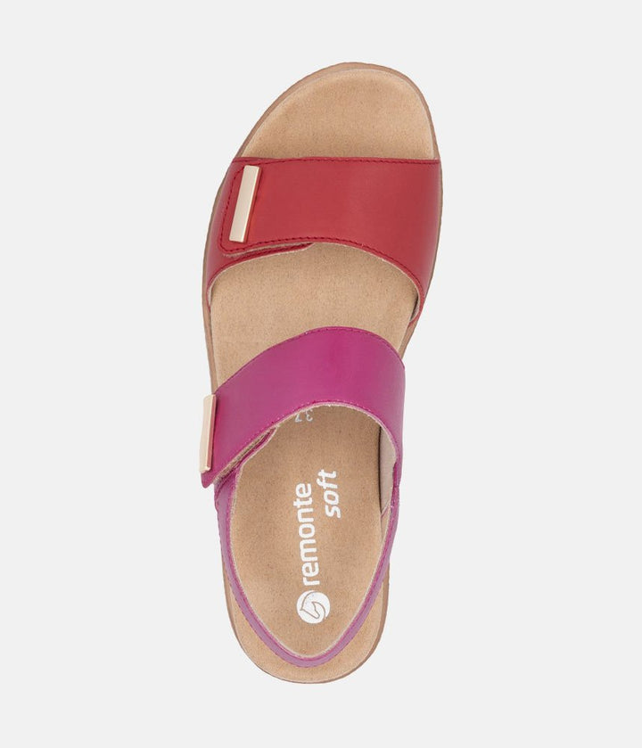 Remonte Versatile Pink/Red Wedge Sandals