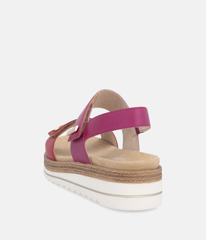 Remonte Versatile Pink/Red Wedge Sandals