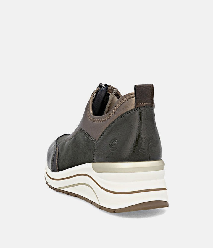 Remonte Wide Fit Combi Front Zip Fashion Trainers - Green