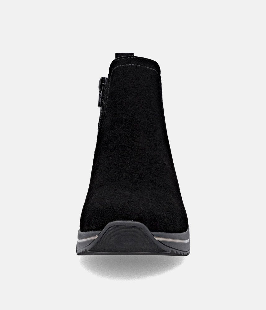 Remonte Sporty Wedge Ankle Boots - Black Leopard