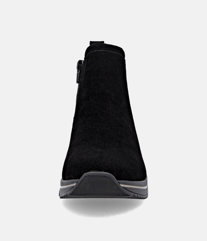 Remonte Sporty Wedge Ankle Boots - Black Leopard