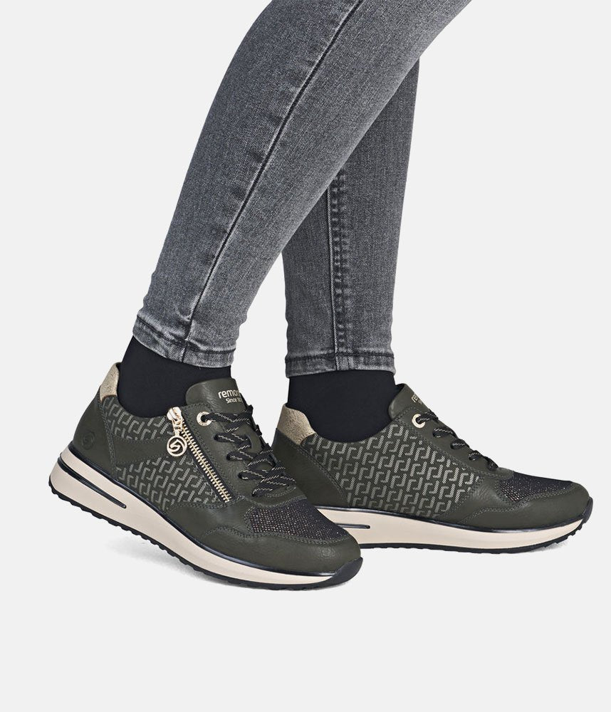 Remonte Glam Combi Sneakers - Olive Green