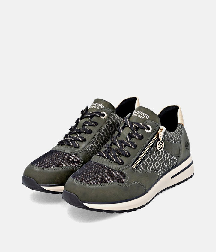 Remonte Glam Combi Sneakers - Olive Green