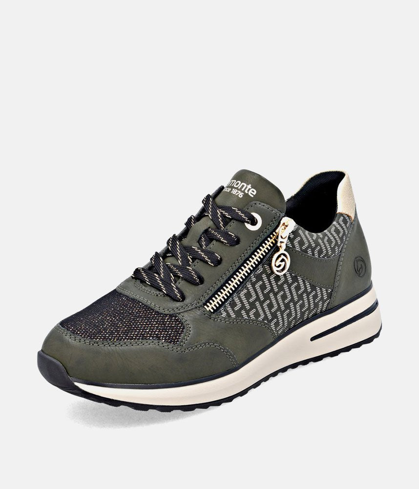 Remonte Glam Combi Sneakers - Olive Green