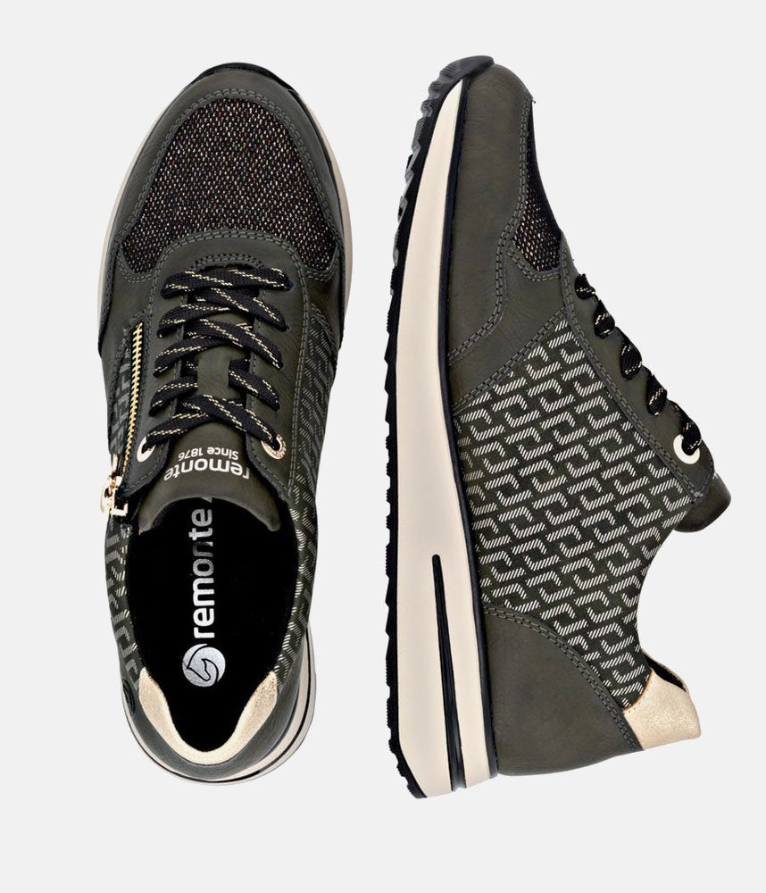Remonte Glam Combi Sneakers - Olive Green