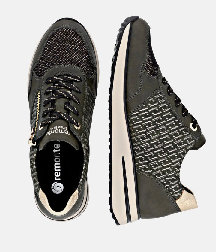 Remonte Glam Combi Sneakers - Olive Green