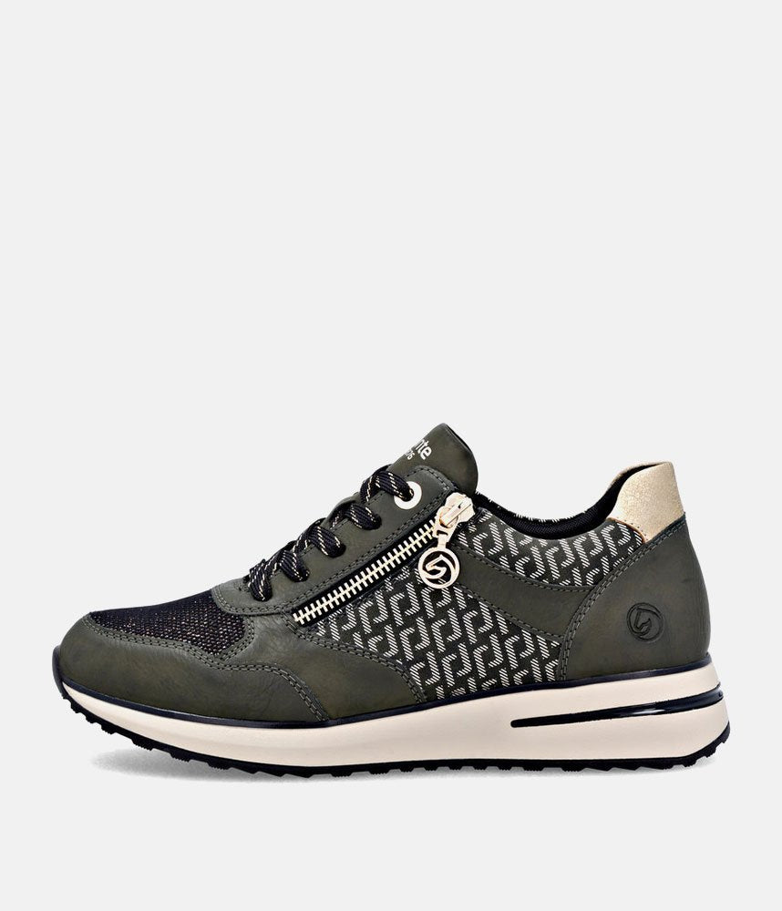 Remonte Glam Combi Sneakers - Olive Green