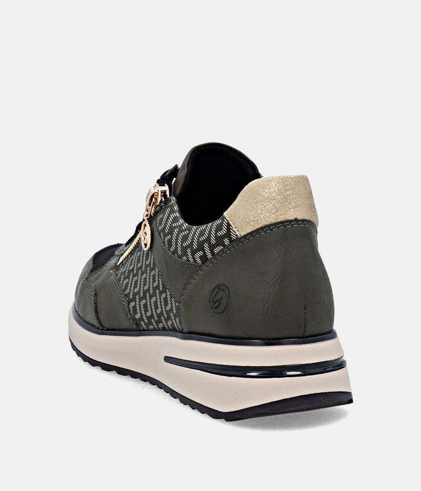 Remonte Glam Combi Sneakers - Olive Green