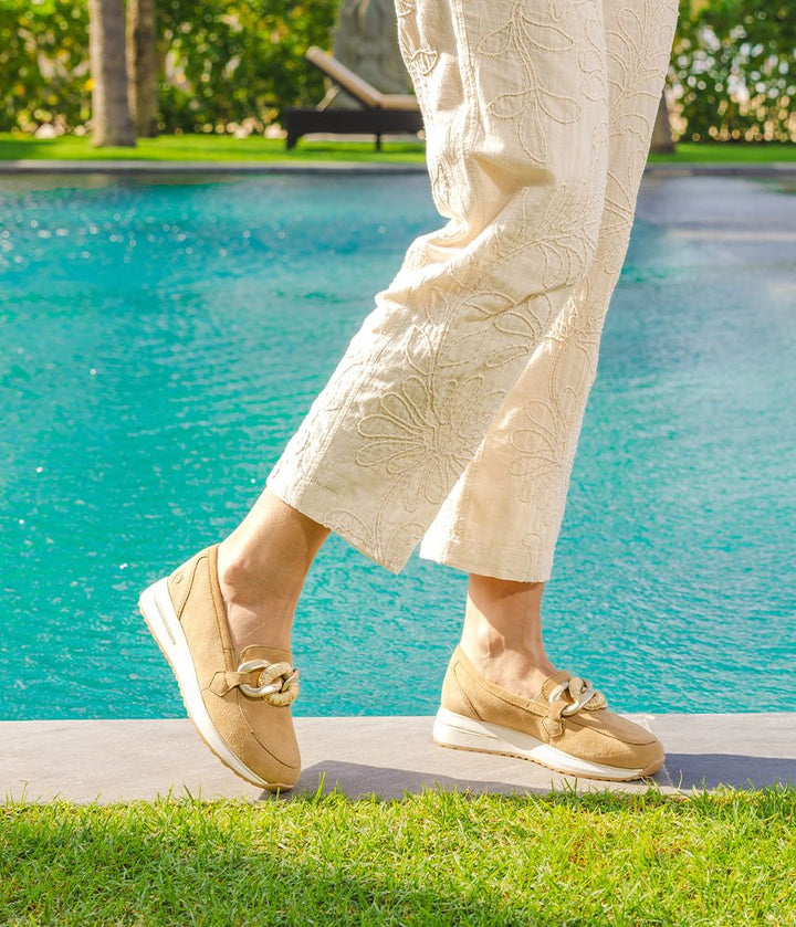 Remonte Sporty Stylish Beige Suede Loafers