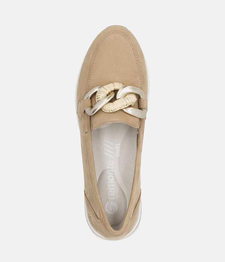 Remonte Sporty Stylish Beige Suede Loafers