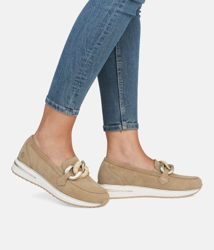 Remonte Sporty Stylish Beige Suede Loafers