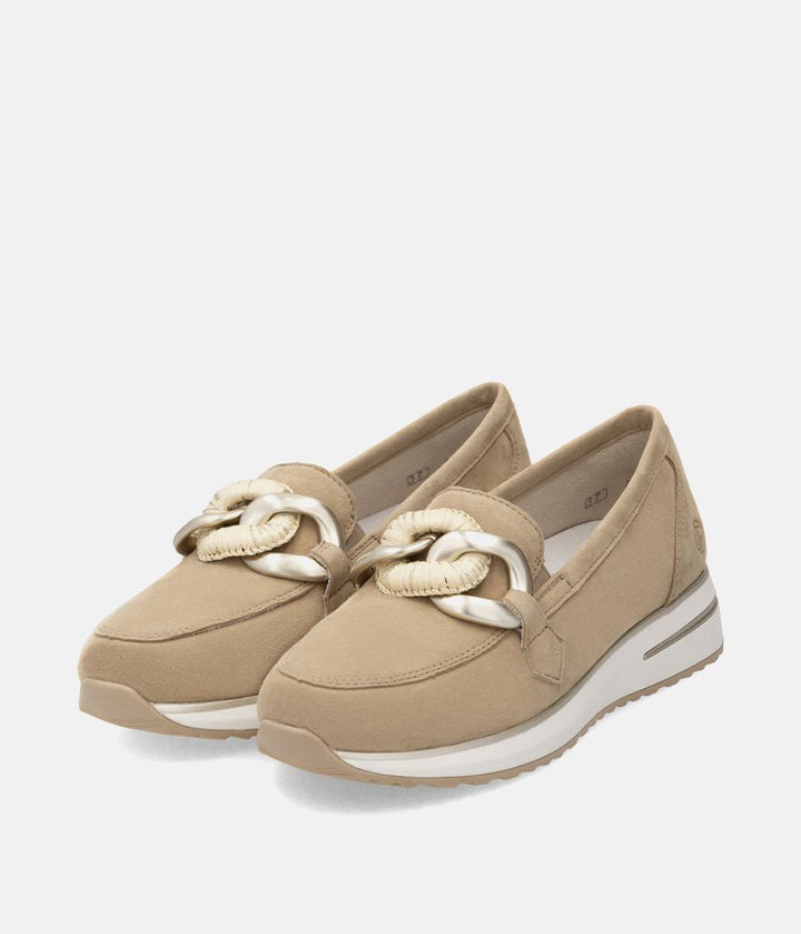 Remonte Sporty Stylish Beige Suede Loafers