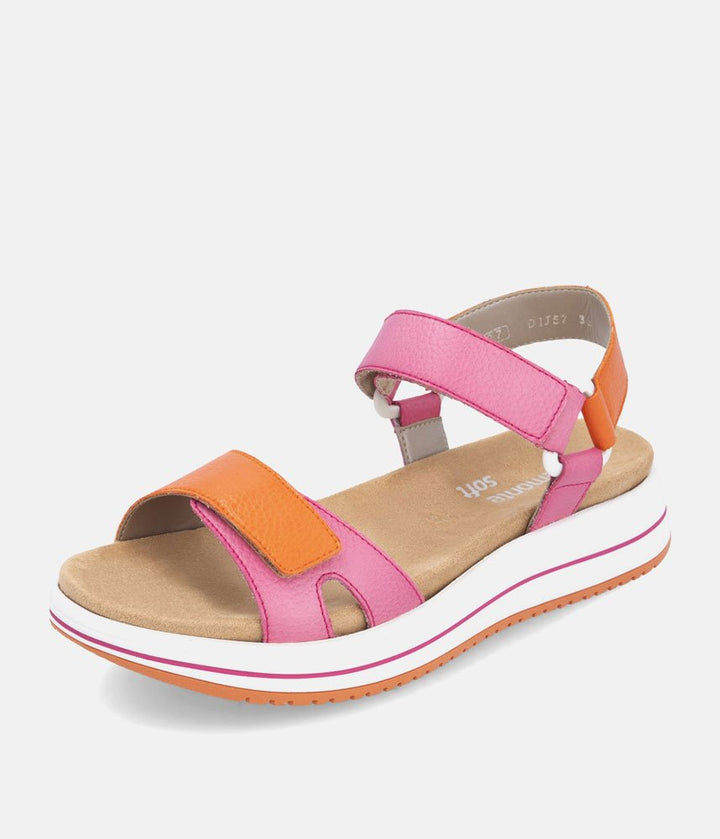Remonte Sporty Orange/Pink Sandals