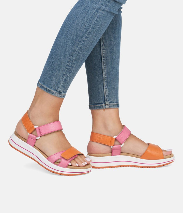 Remonte Sporty Orange/Pink Sandals