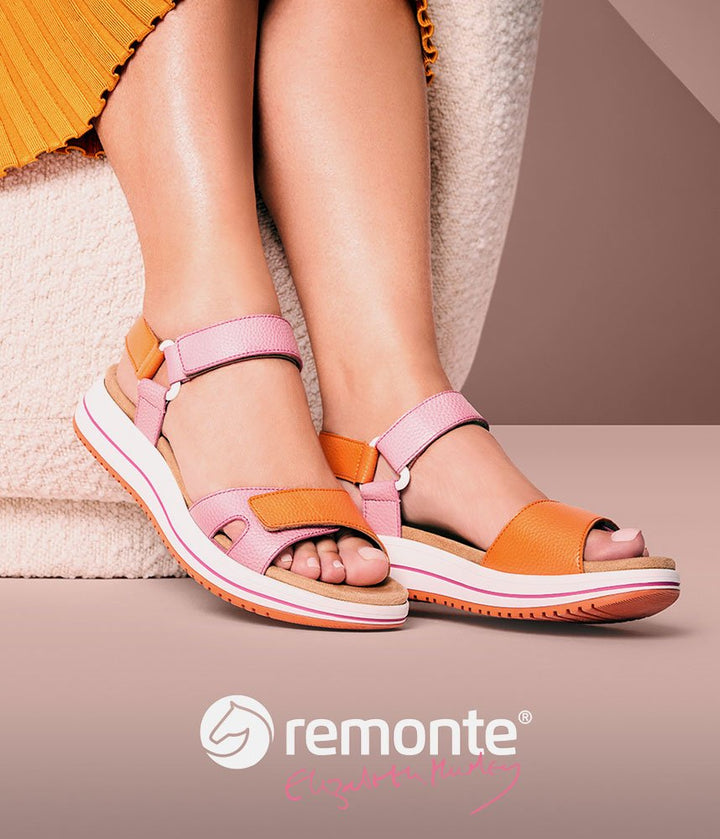 Remonte Sporty Orange/Pink Sandals