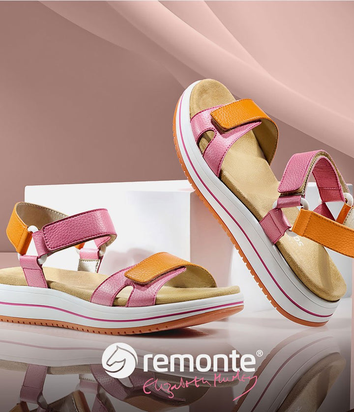 Remonte Sporty Orange/Pink Sandals
