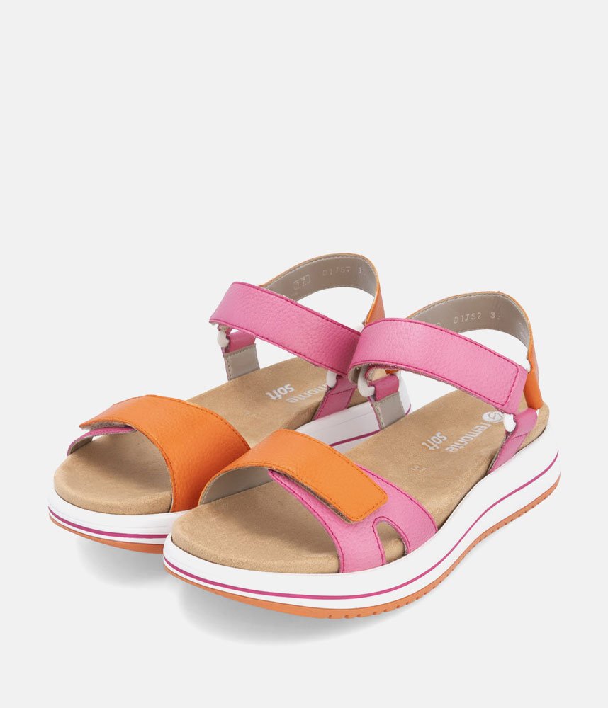 Remonte Sporty Orange/Pink Sandals