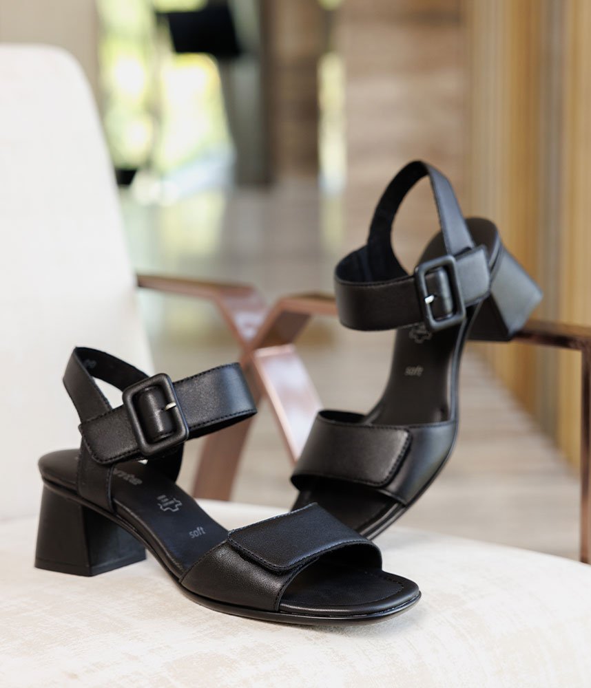 Remonte Glam Black Block Heels