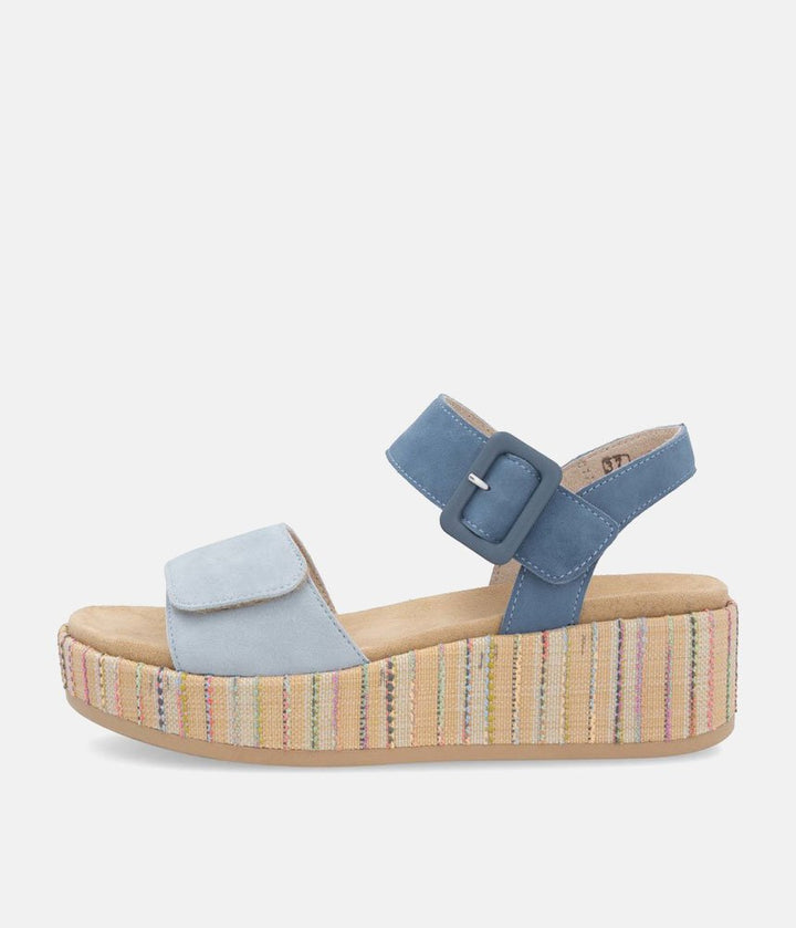 Remonte Fashionable Blue Multi Wedge Sandals