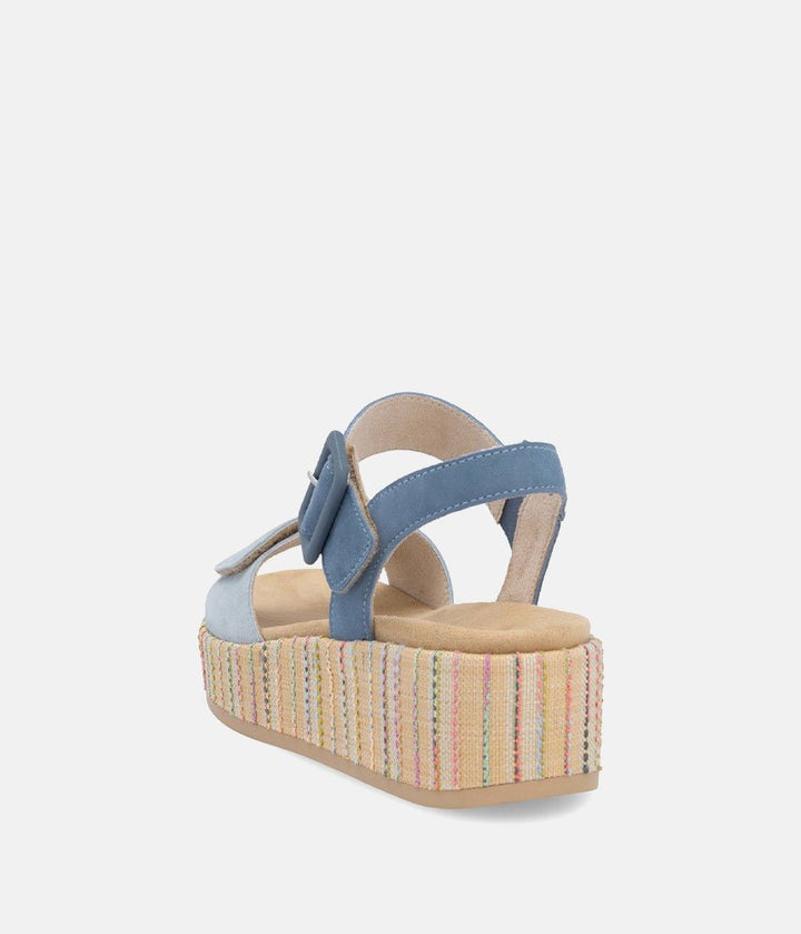 Remonte Fashionable Blue Multi Wedge Sandals