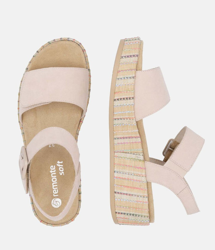Remonte Fashionable Beige Multi Wedge Sandals