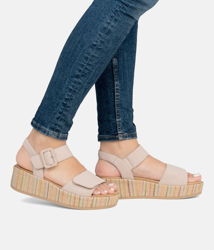 Remonte Fashionable Beige Multi Wedge Sandals