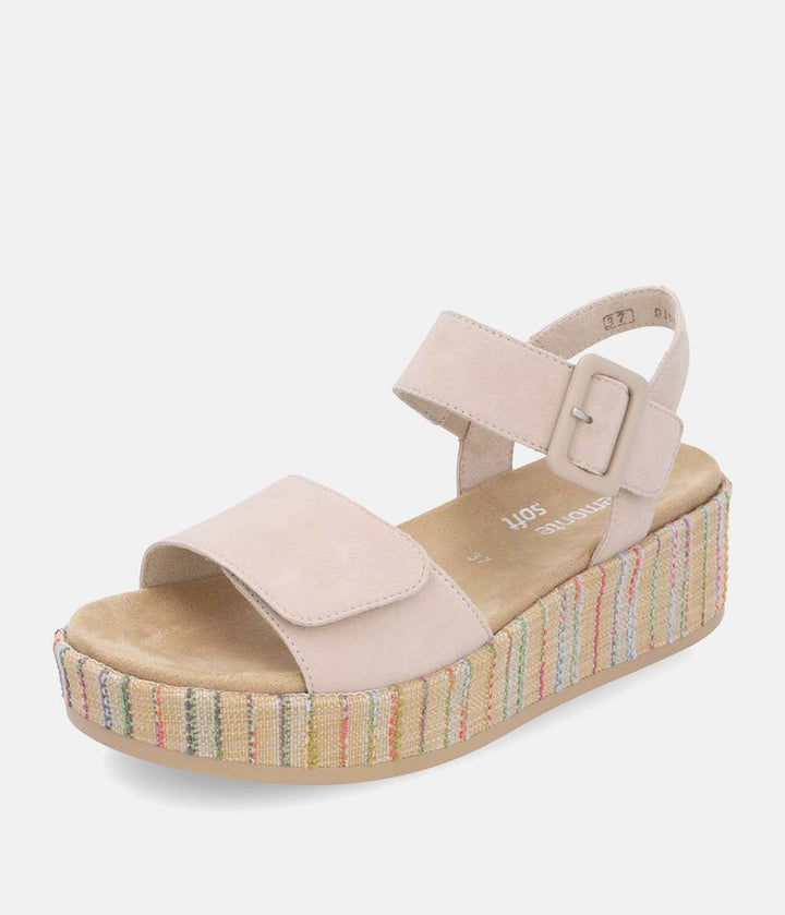 Remonte Fashionable Beige Multi Wedge Sandals