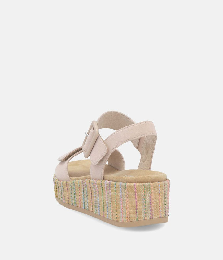 Remonte Fashionable Beige Multi Wedge Sandals