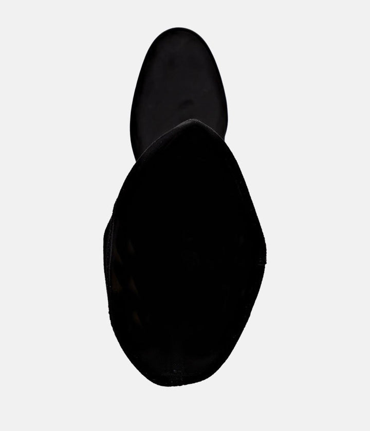 Remonte Fashionable Long Suede Block Heel Boots - Black
