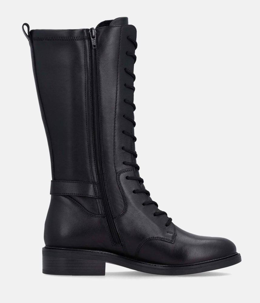 Remonte Versatile Leather Mid Calf Boots - Black