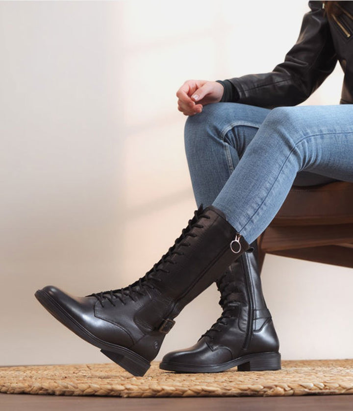 Remonte Versatile Leather Mid Calf Boots - Black