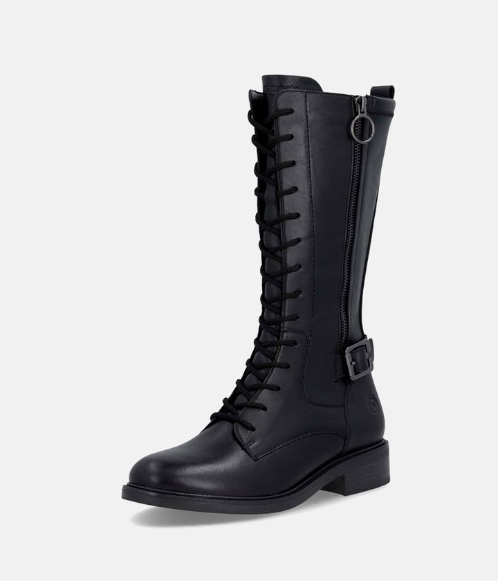 Remonte Versatile Leather Mid Calf Boots - Black