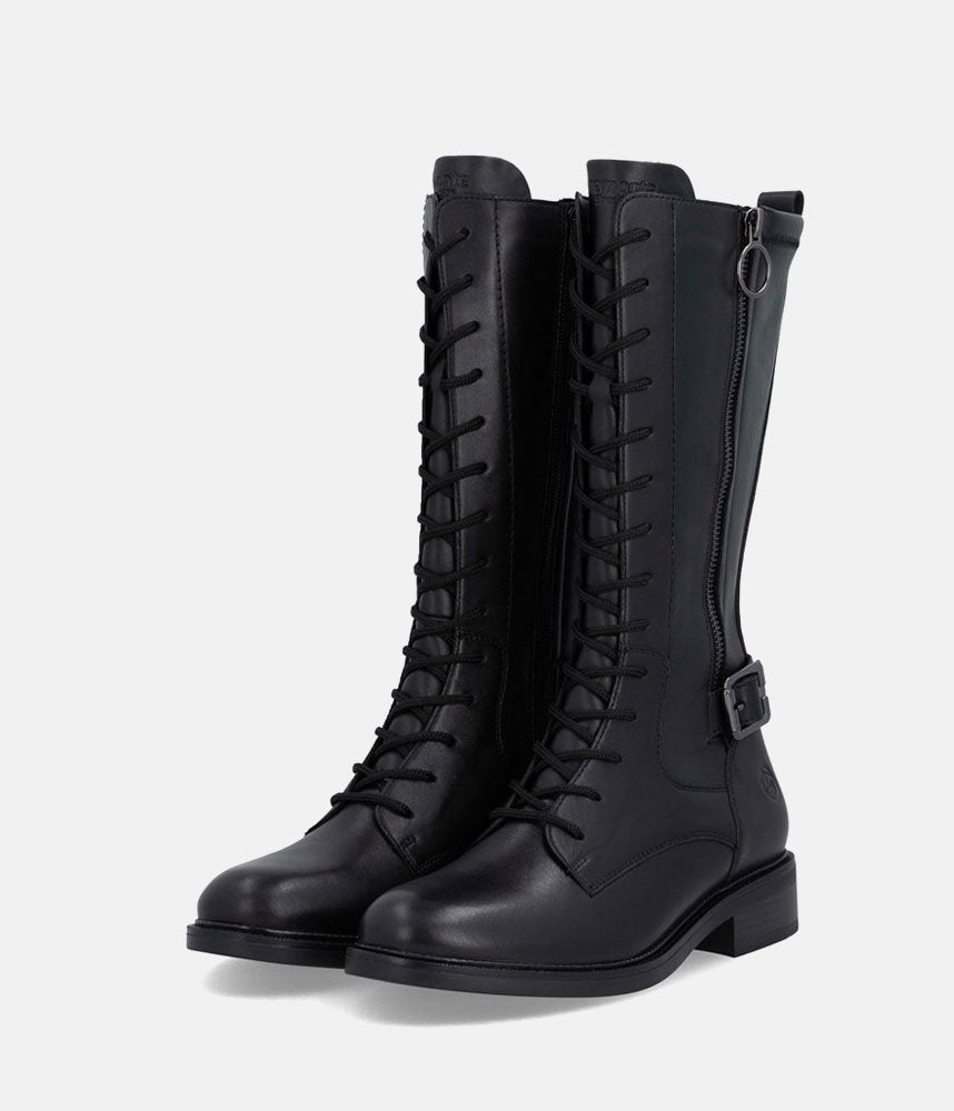 Remonte Versatile Leather Mid Calf Boots - Black