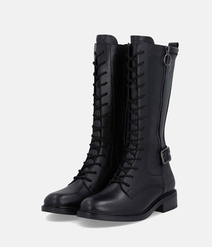 Remonte Versatile Leather Mid Calf Boots - Black