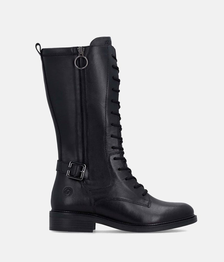 Remonte Versatile Leather Mid Calf Boots - Black