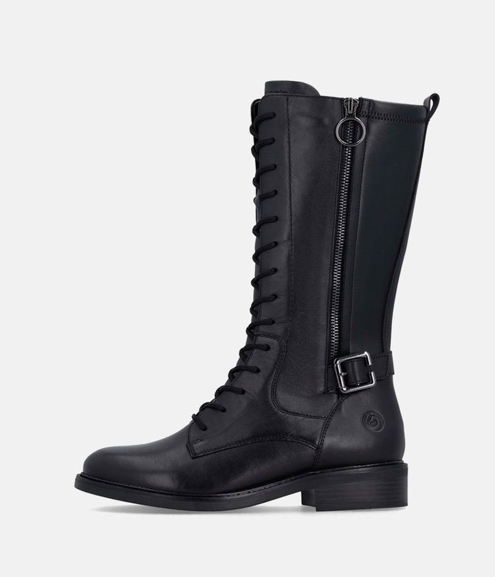 Remonte Versatile Leather Mid Calf Boots - Black