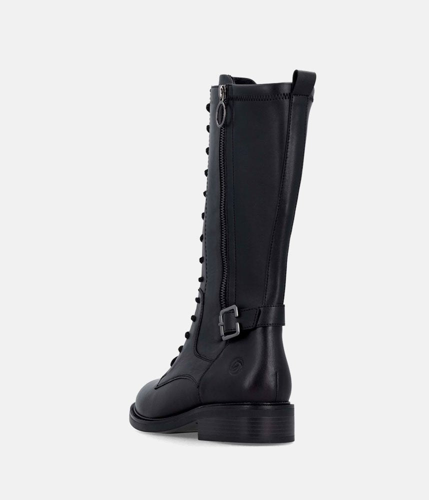 Remonte Versatile Leather Mid Calf Boots - Black