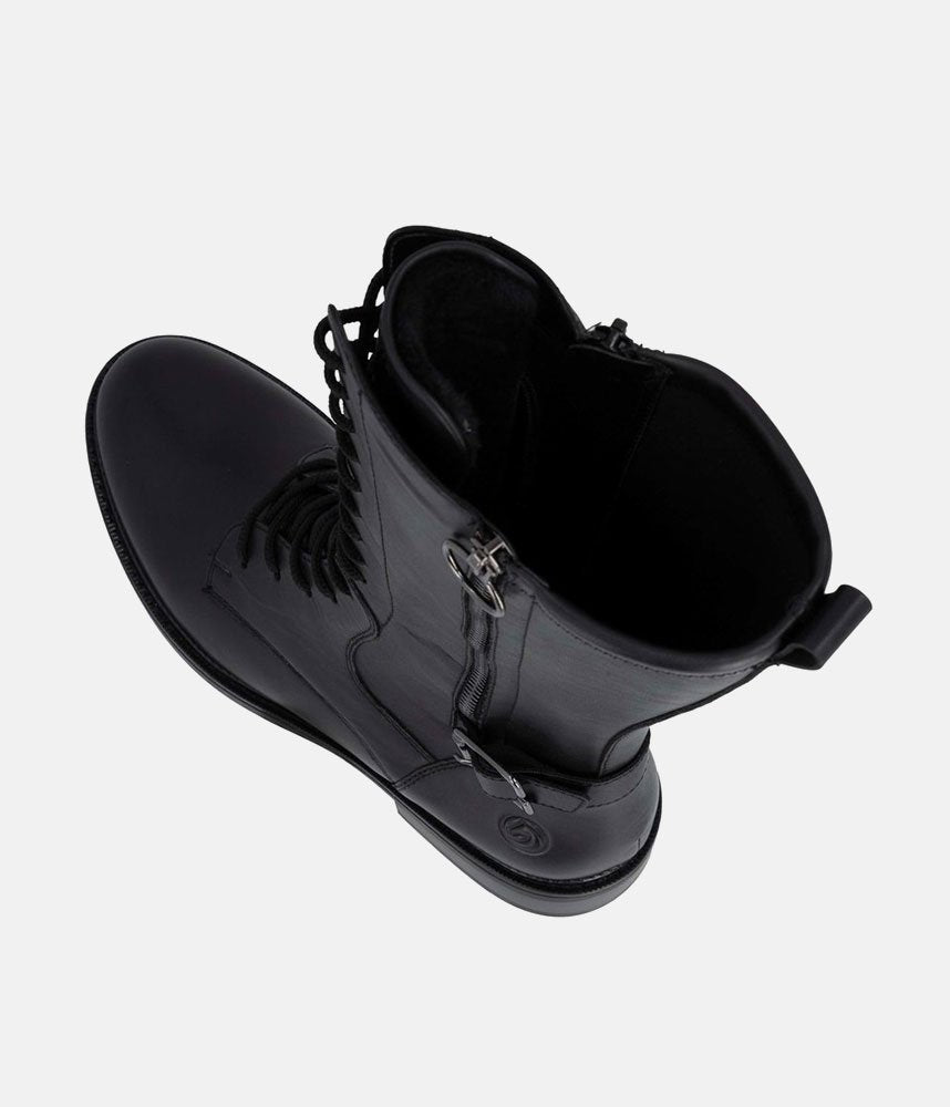 Remonte Versatile Leather Mid Calf Boots - Black