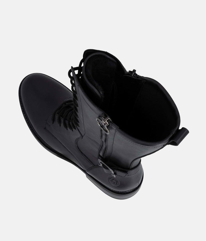 Remonte Versatile Leather Mid Calf Boots - Black