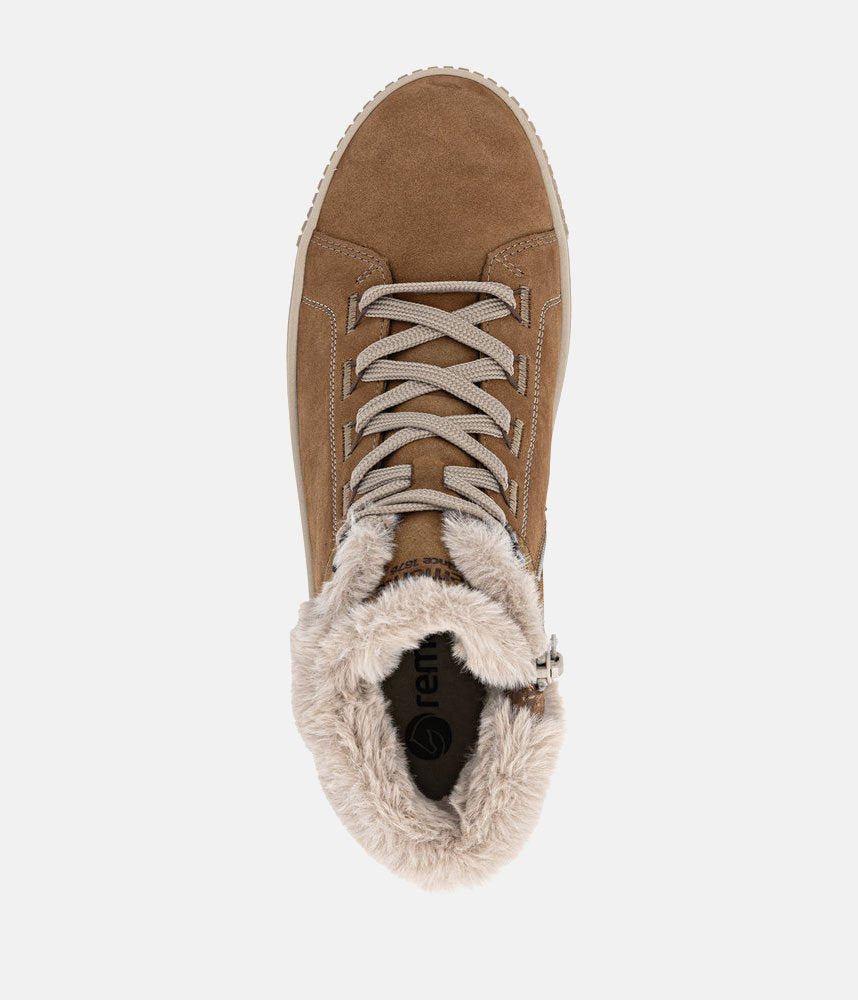 Remonte Cozy-Chic Ankle Booties - Mocha Brown