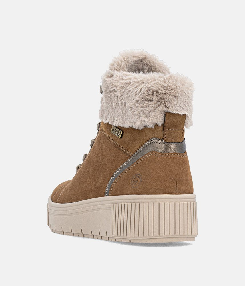 Remonte Cozy-Chic Ankle Booties - Mocha Brown