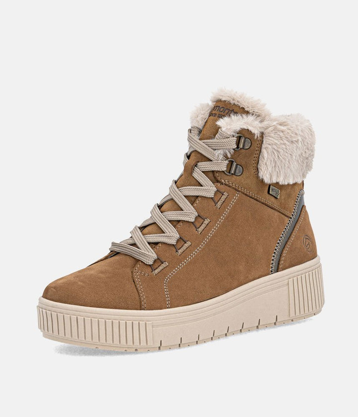 Remonte Cozy-Chic Ankle Booties - Mocha Brown