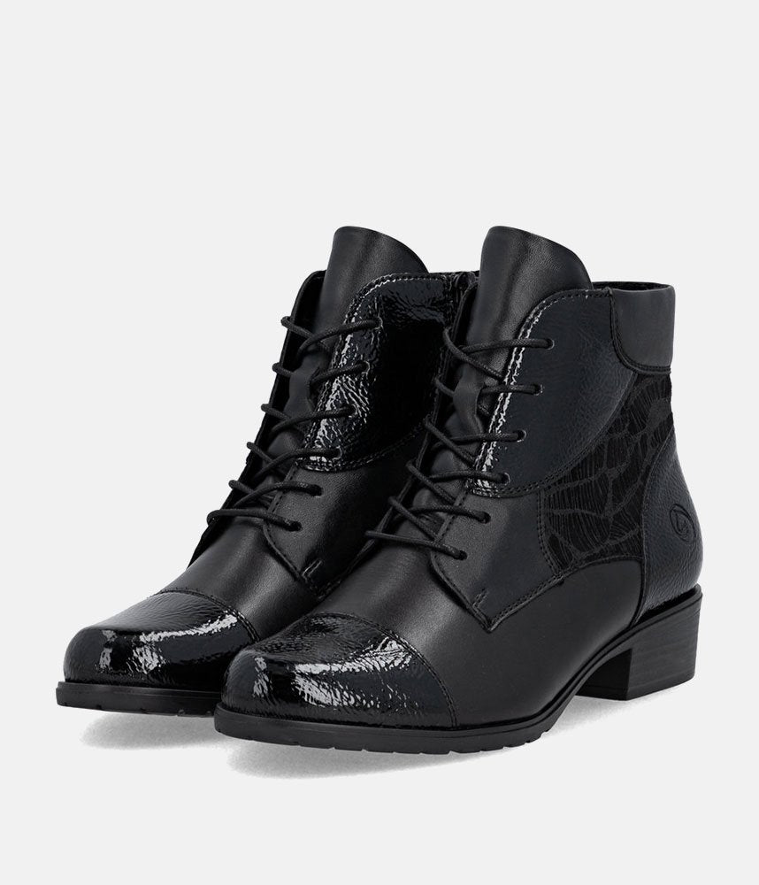 Remonte Chic and Versatile Combi Ankle Boots - Black