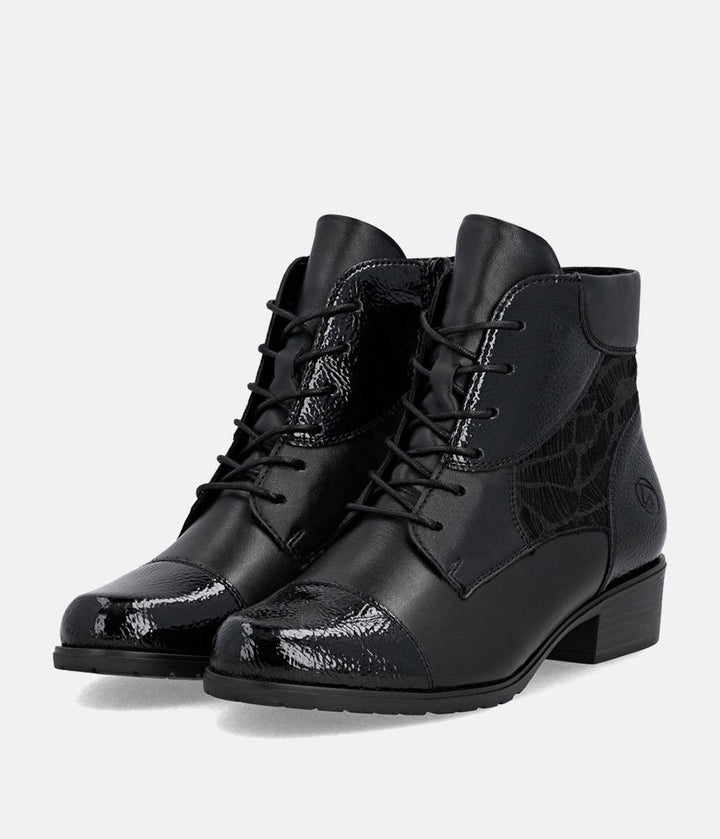 Remonte Chic and Versatile Combi Ankle Boots - Black