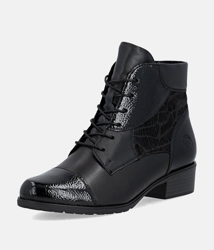 Remonte Chic and Versatile Combi Ankle Boots - Black