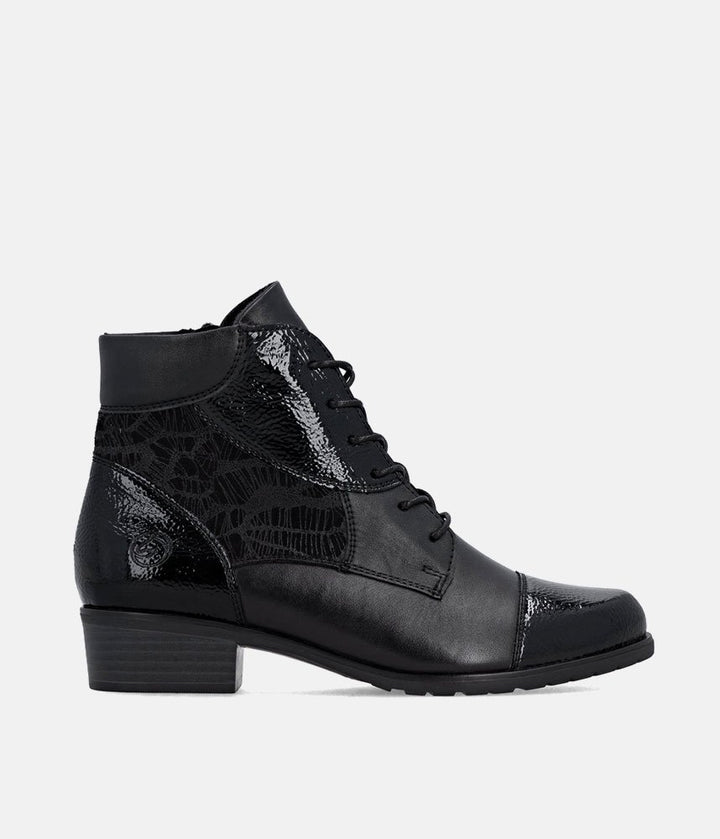 Remonte Chic and Versatile Combi Ankle Boots - Black