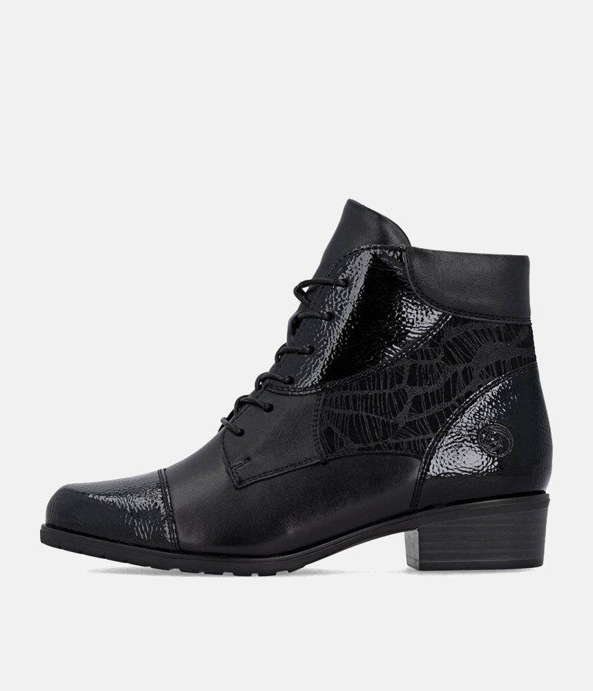 Remonte Chic and Versatile Combi Ankle Boots - Black